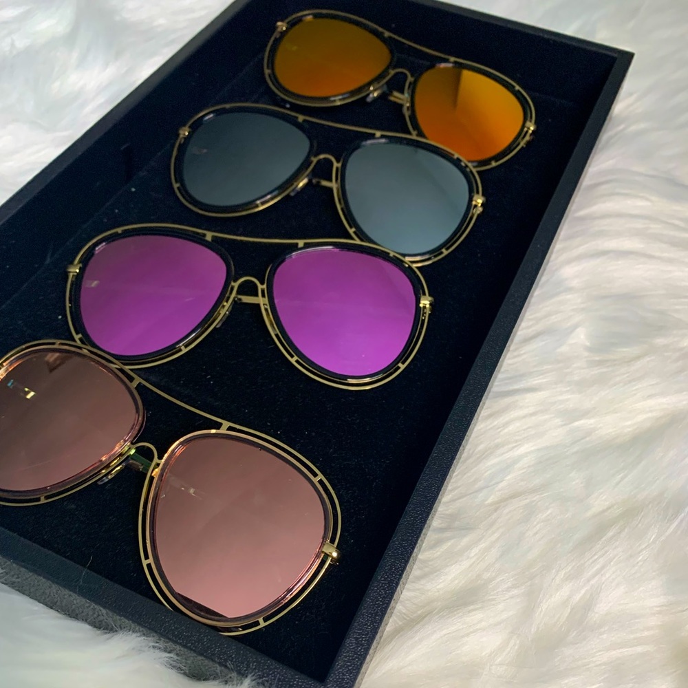 Reddish-Orange Mirror Lens Sunglasses